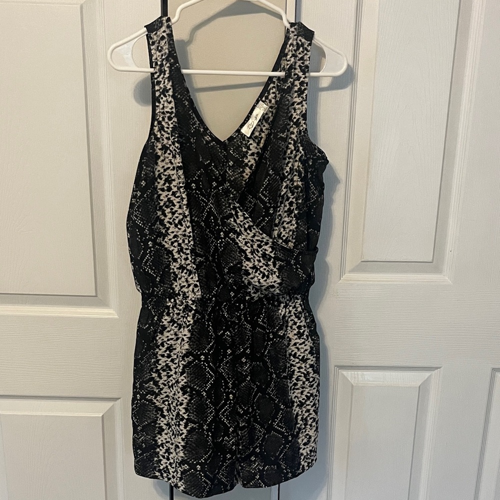 Black and White Sleeveless Romper